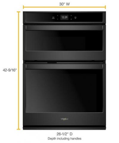 30" Whirlpool 6.4 Cu. Ft. Smart Combination Wall Oven With Touchscreen - WOC54EC0HB