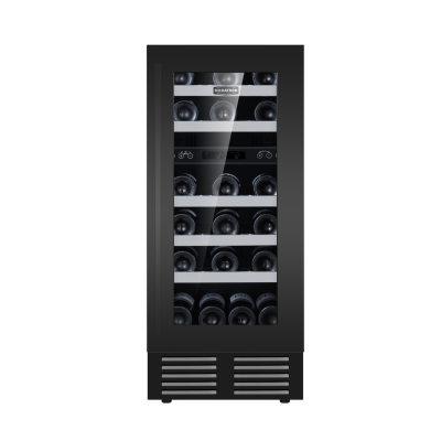 15" Marathon Dual Zone Wine Cooler in Black Steel - MWC28-DBLS-1