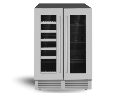 24" Marathon French Door Dual Zone Beverage Cooler in Stainless Steel - MBWC56-FDSS-1