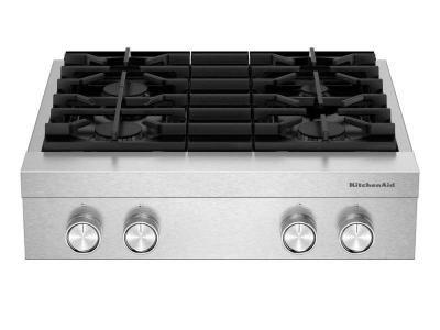 30" KitchenAid 4-Burner Gas Commercial-Style Rangetop - KCGK930TSS