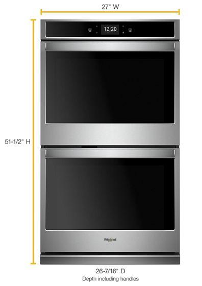 27"  Whirlpool 8.6 Cu. Ft. Smart Double Wall Oven With True Convection Cooking - WOD77EC7HS