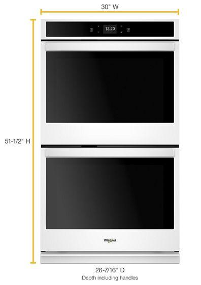 30" Whirlpool 10.0 Cu. Ft. Smart Double Wall Oven With Touchscreen - WOD51EC0HW