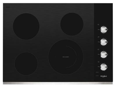 30" Whirlpool Electric Ceramic Glass Cooktop with Dual Radiant Element - WCE55US0HS