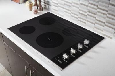 30" Whirlpool Electric Ceramic Glass Cooktop with Dual Radiant Element - WCE55US0HS