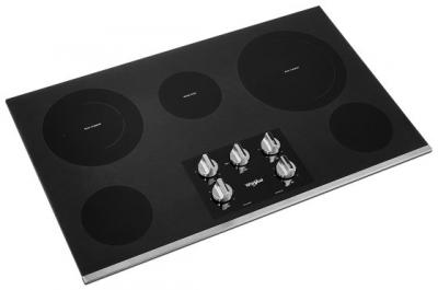 36" Whirlpool Electric Ceramic Glass Cooktop With Two Dual Radiant Elements - WCE77US6HS