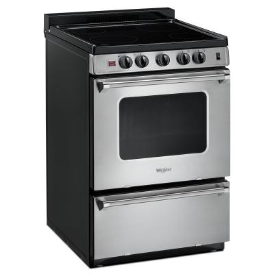24" Whirlpool Freestanding Electric Range with Upswept SpillGuard  Cooktop - YWFE50M4HS