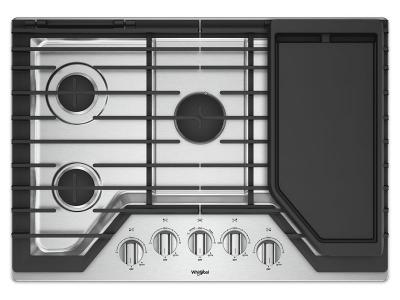 30" Whirlpool Gas Cooktop in Stainless Steel With 5 Burners - WCG97US0HS