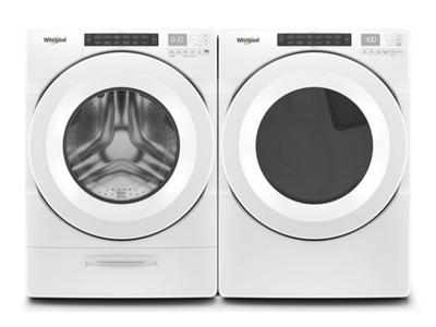 27" Whirlpool 5.2 Cu. Ft. Depth Front Load Washer And 7.4 Cu. Ft. Front Load Gas Dryer With Intiutitive Controls - WFW5620HW-WGD560LHW
