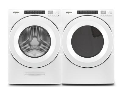 27" Whirlpool 5.2 Cu. Ft. I.E.C. Closet Depth Front Load Washer And 7.4 Cu. Ft. Front Load Gas Dryer - WFW5620HW-WGD5620HW