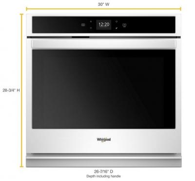 30" Whirlpool 5.0 Cu. Ft. Smart Single Wall Oven With Touchscreen - WOS51EC0HW