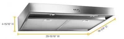 30" Whirlpool Range Hood With Dishwasher-Safe Full-Width Grease Filters - WVU37UC0FS