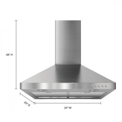 24" Whirlpool Wall-Mount Canopy Range Hood - UXW7324BSS