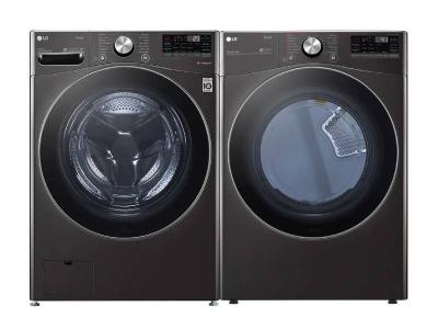 27" LG 5.2 Cu. Ft. Capacity AI Front Load Washer and 7.4 Cu. Ft. Capacity Electric Dryer - WM4100HBA-DLEX4200B