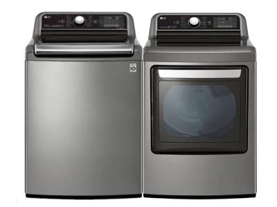 27" LG Top Load Washer and TurboSteam Dryer - WT7800HVA-DLEX7900VE