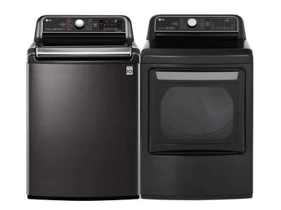 27" LG Smart Wi-Fi Enabled Top Load Washer and Electric Dryer - WT7900HBA-DLEX7900BE