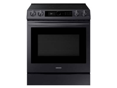 30" Samsung  6.3 Cu. Ft. Electric Range With True Convection And Air Fry In Black Stainless Steel - NE63T8711SG