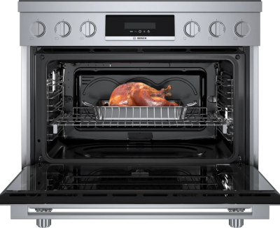 36" Bosch 800 Series Industrial Style Induction Range in Stainless Steel - HIS8655C